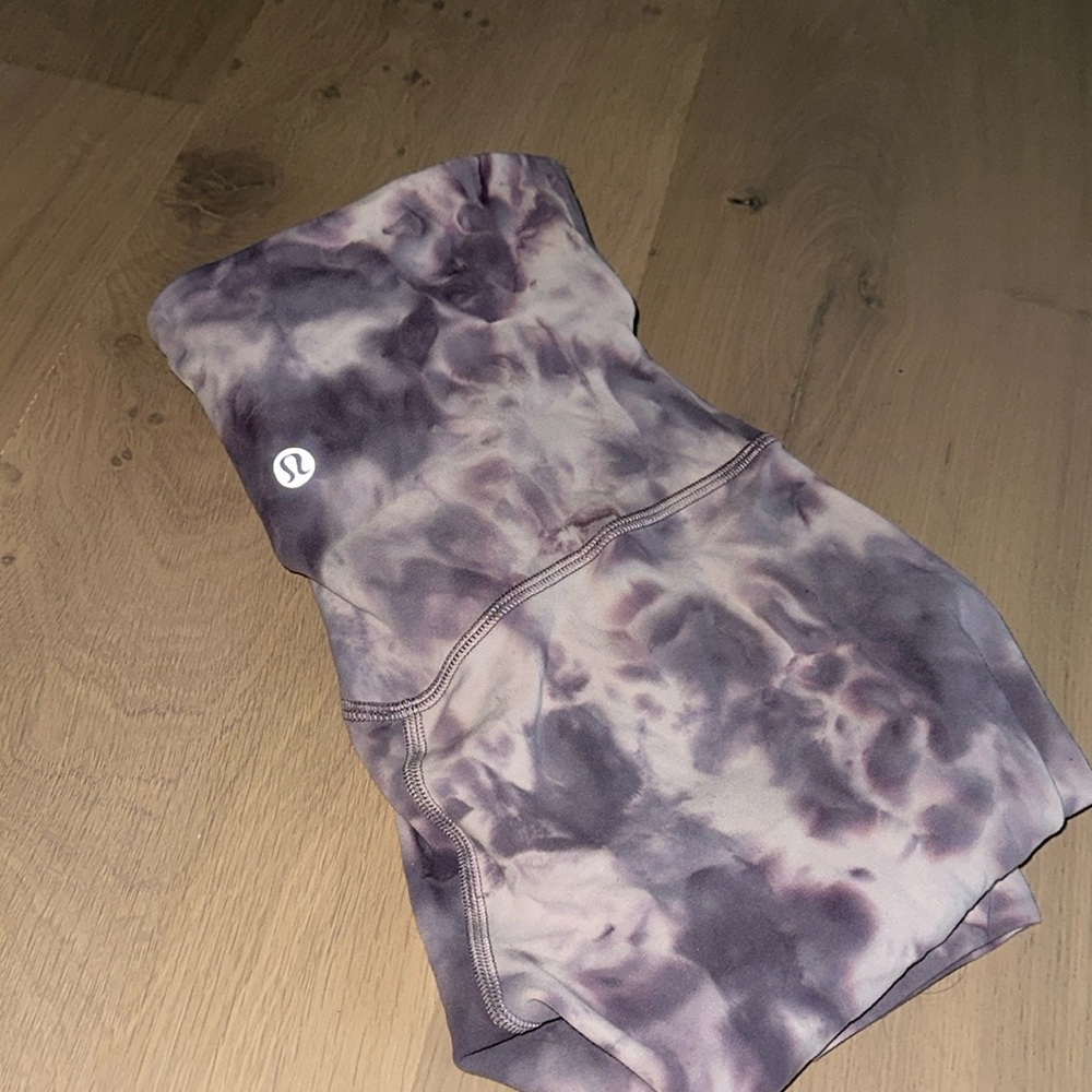 LULULEMON crossover waist purple tie dye align leggings